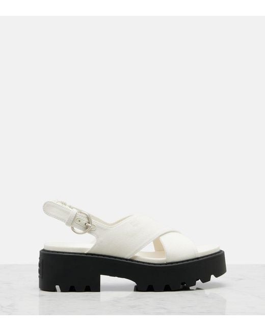 Miu Miu White Platform Slingback Sandals