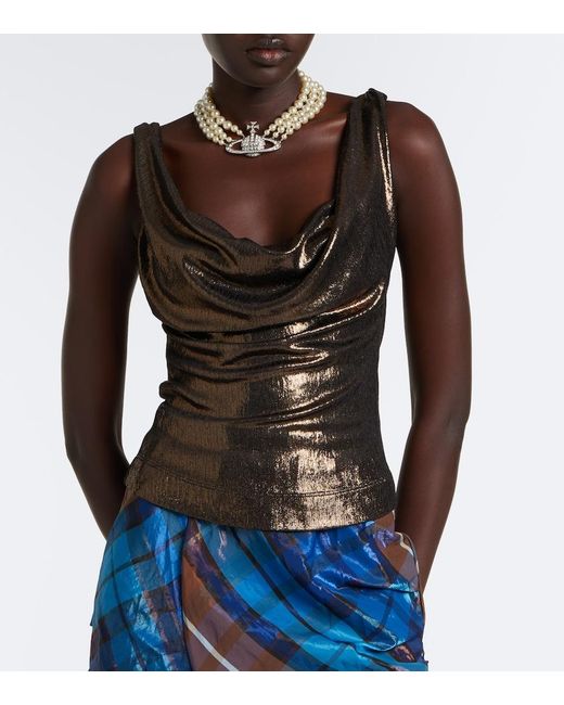 Vivienne Westwood Brown Anna Draped Tank Top