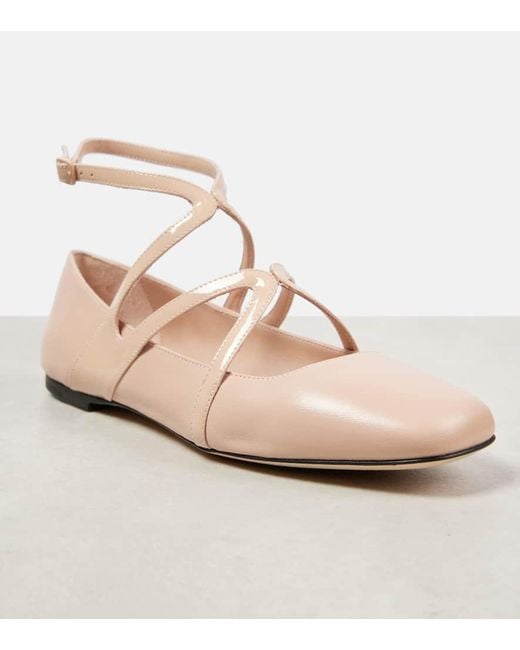 Jimmy Choo Pink Astoria Leather Ballet Flats