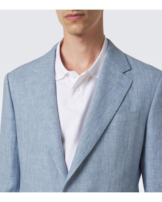 Ralph Lauren Blue Glen Linen-Blend Blazer for men
