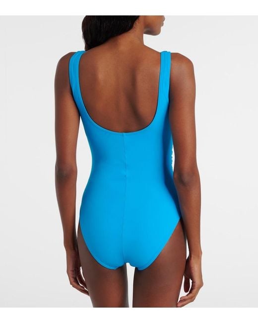 Karla Colletto Blue Basics Draped Swimsuit