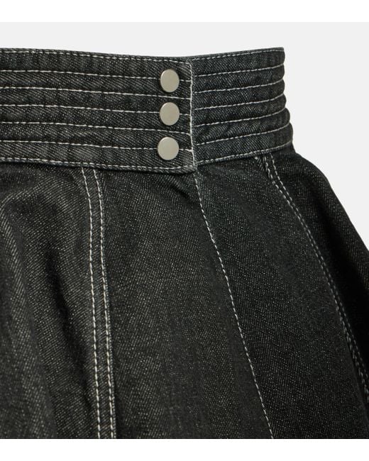 Alaïa Black Peplum Denim Skirt Belt