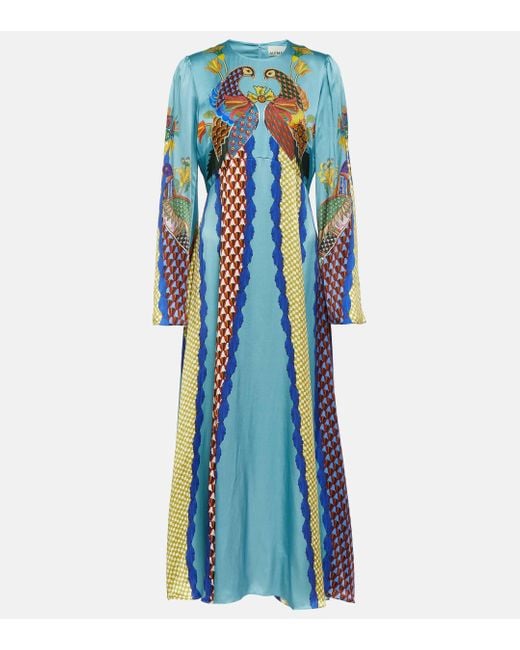 ALÉMAIS Multicolor Gilly Flare Sleeve Midi Dress