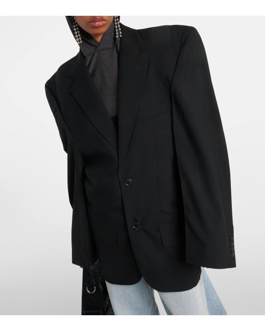 Blazer oversize Cut Away en laine Balenciaga en coloris Black