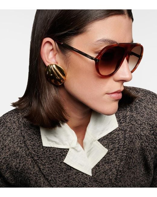Chloé Brown Aly Aviator Sunglasses
