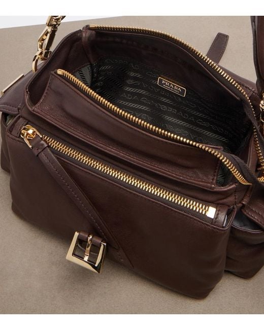 Prada Brown Explore Medium Leather Shoulder Bag