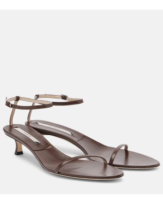 Christen Brown Double Strap 35 Leather Sandals