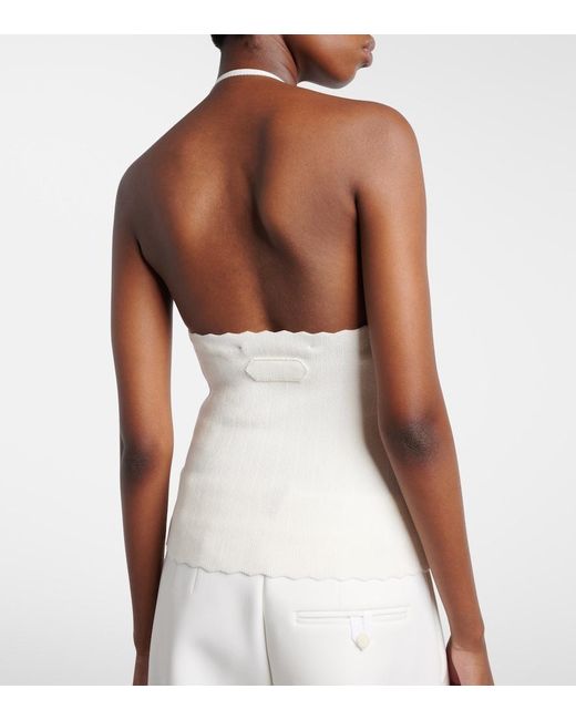 Top Tablier De Punto Jacquemus de color White