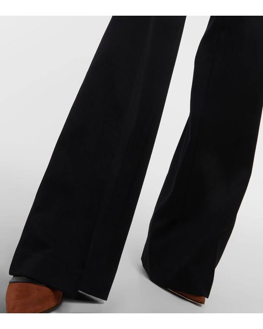 Pantaloni a gamba larga Christophe in lana vergine di Nili Lotan in Black