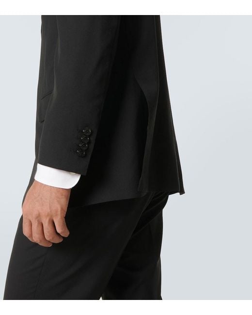 Kiton Black Single-Breasted Wool Suit for men