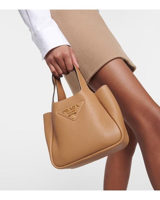 Prada Brown Mini Leather Tote Bag