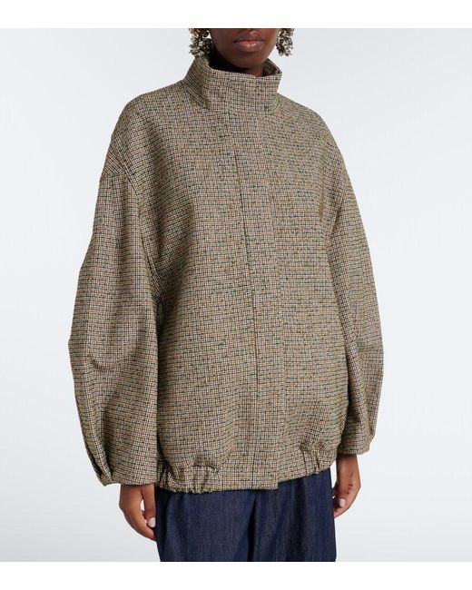 Dries Van Noten Brown Checked Bomber Jacket