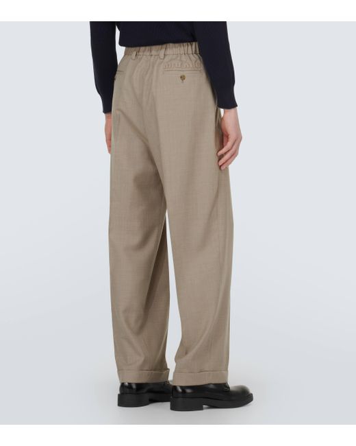 Miu Miu Natural Wool Gabardine Wide-leg Pants for men