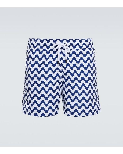 Frescobol Carioca Blue Copacabana Printed Swim Shorts for men