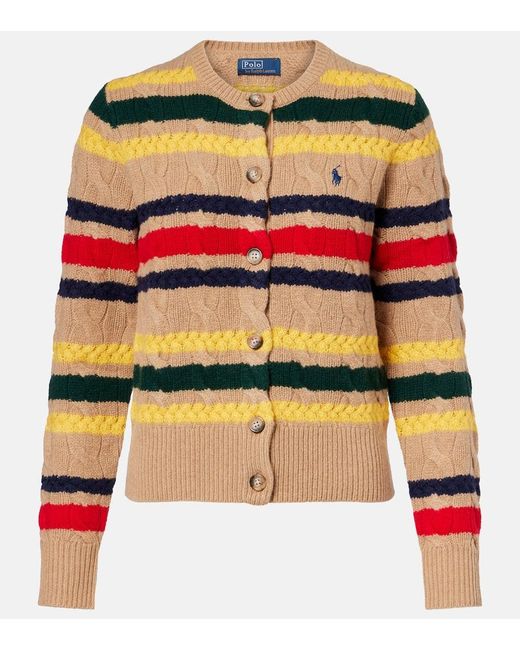 Cardigan Trenzado De Lana Y Cachemir A Rayas Polo Ralph Lauren de color Multicolor