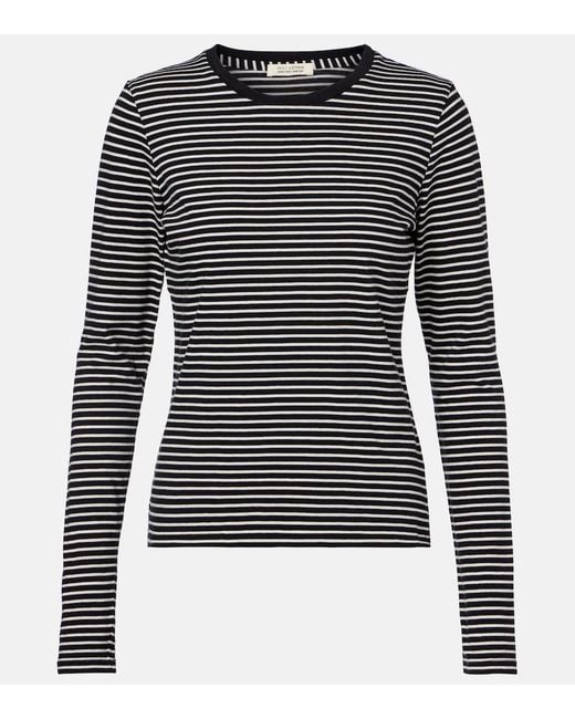 Nili Lotan Blue Simone Striped Cotton Jersey T-Shirt