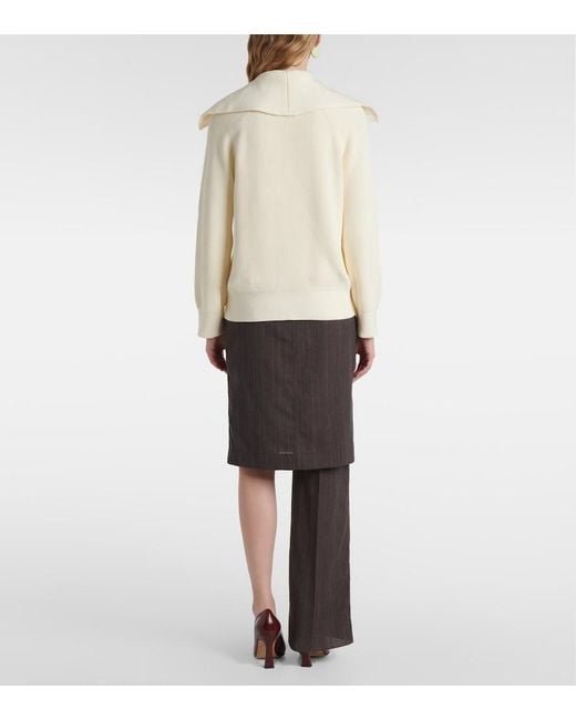 Bottega Veneta Natural Knot Ribbed-Knit Cotton Cardigan