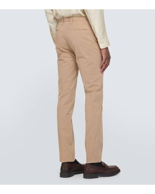 Pantalones slim de mezcla de algodon Incotex de hombre de color Natural