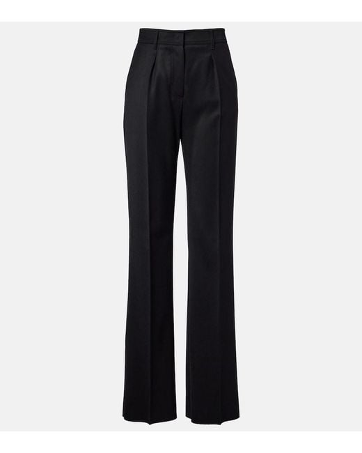 Max Mara Blue Cannes Virgin Wool Straight Pants