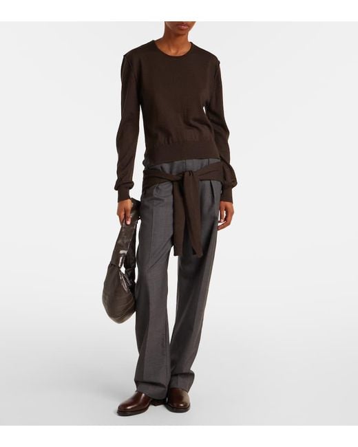 Jersey Trampantojo En Mezcla De Lana Lemaire de color Brown