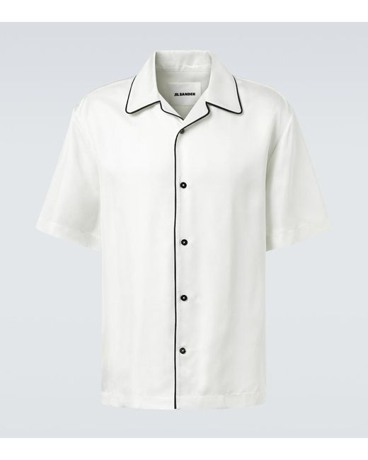Jil Sander White Oversized Bowling Shirt for men
