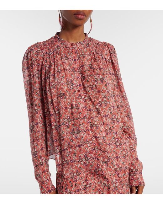Isabel Marant Pink Neolin Printed Crepe Blouse
