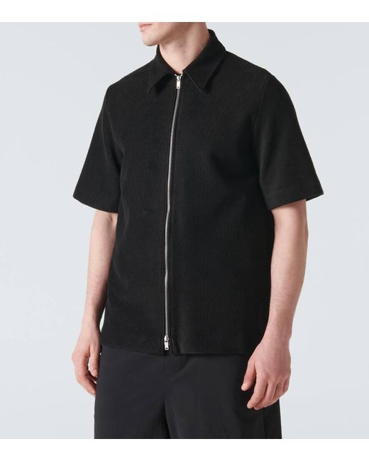 Camicia in misto cotone di Jil Sander in Black da Uomo