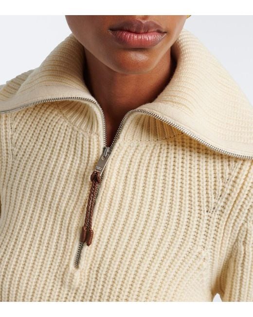 Bottega Veneta Natural Ribbed-Knit Wool And Cashmere Sweater