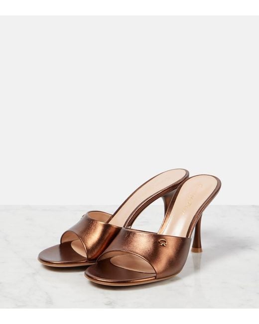 Gianvito Rossi Brown Leather Mules
