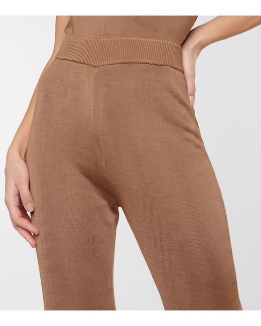 Staud Brown Moonstone High-Rise Flared Pants