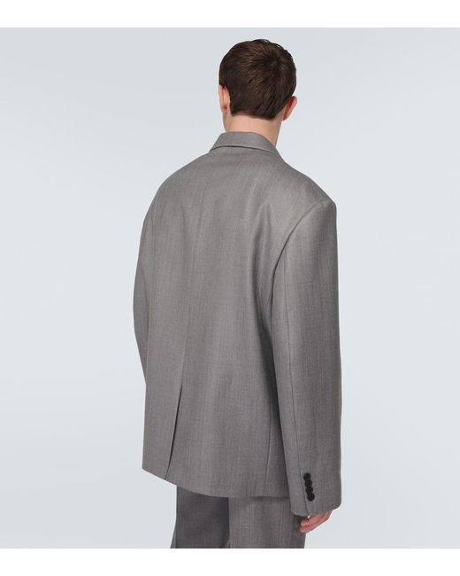 Acne Gray Oversized Double-Breasted Blazer for men