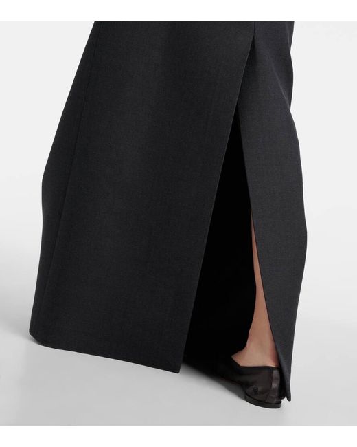 The Row Black Roux Wool And Silk Maxi Skirt