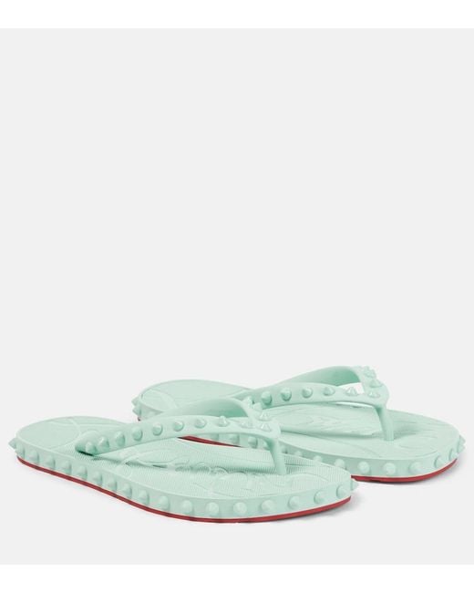 Christian Louboutin Green Super Lubi Flip Thong Sandals