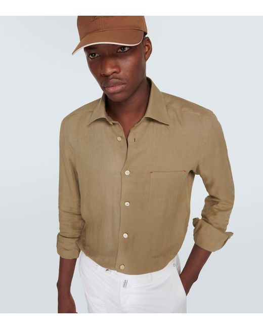 Camisa de lino Kiton de hombre de color Natural
