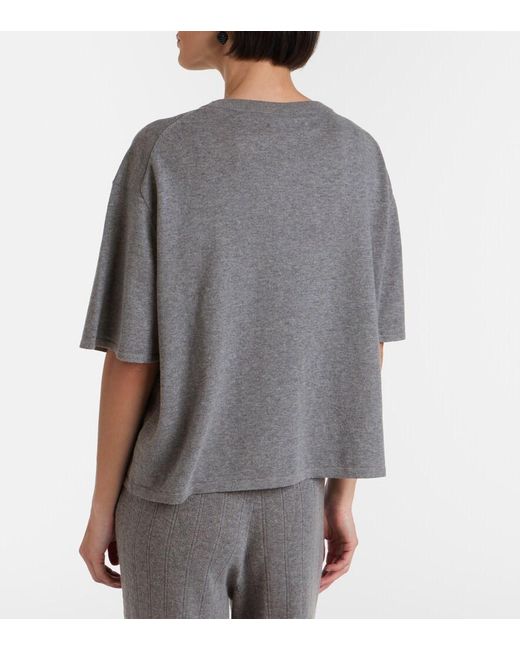 Lisa Yang Gray Rubie Cotton And Cashmere T-Shirt
