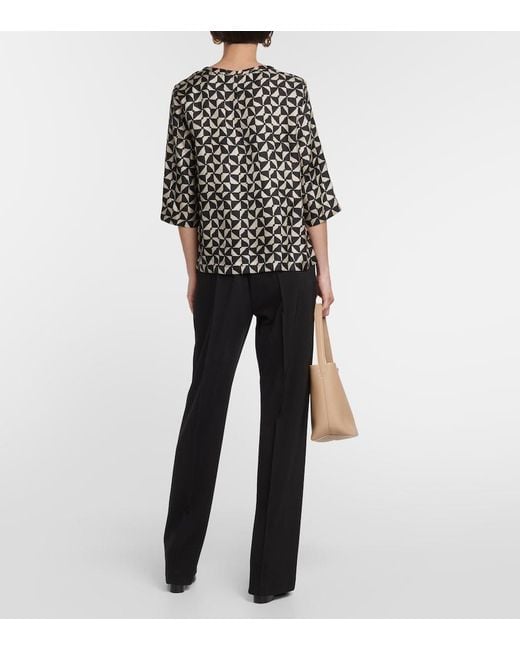 Max Mara Black Relais Silk Blouse