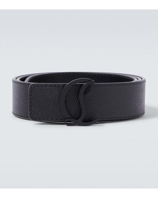 Christian Louboutin Black Mooncrest Reversible Leather Belt for men