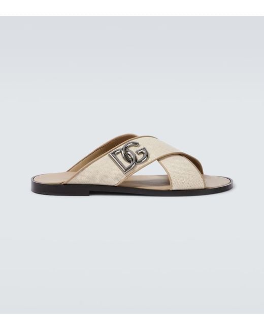 Dolce & Gabbana Sandalen Dg Aus Canvas Mit Leder in Multicolor für Herren