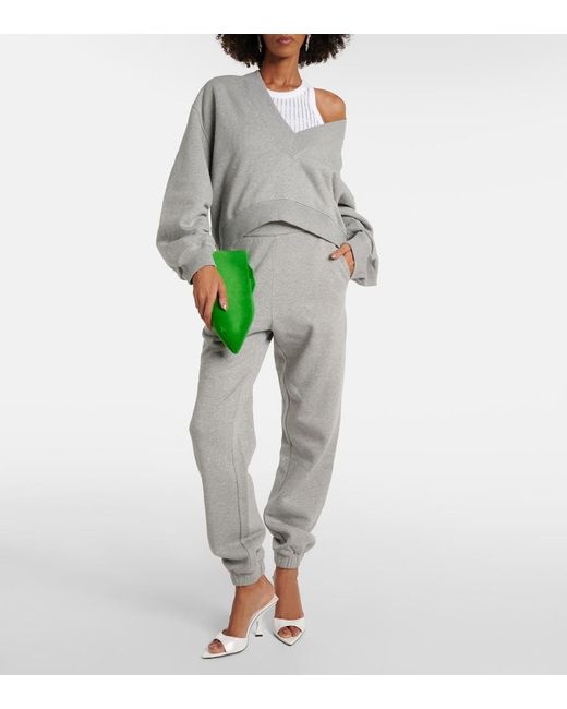 The Attico Gray Penny Cotton Fleece Sweatpants