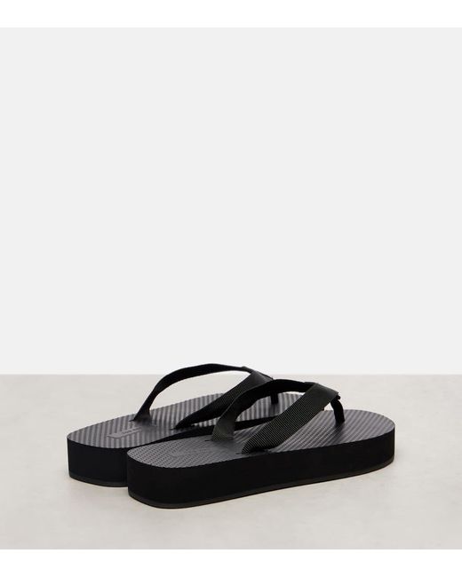The Row Black Dune Platform Thong Sandals