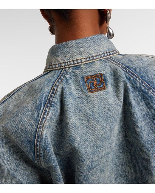 Magda Butrym Blue Denim Blouson Jacket