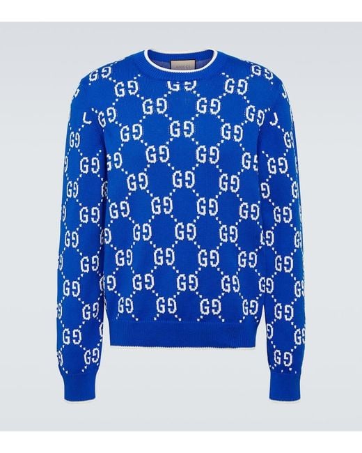 Gucci Pullover GG aus Baumwolle in Blue für Herren