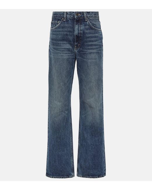 Nili Lotan Blue Mitchell Mid-rise Straight Jeans