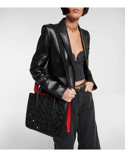 Christian Louboutin Black Paloma Medium Embellished Leather Tote