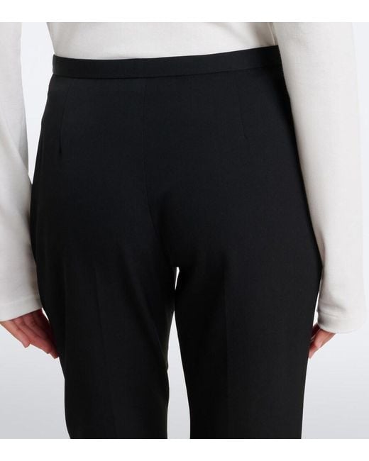 The Row Black Cyril Wool-Blend Slim Pants