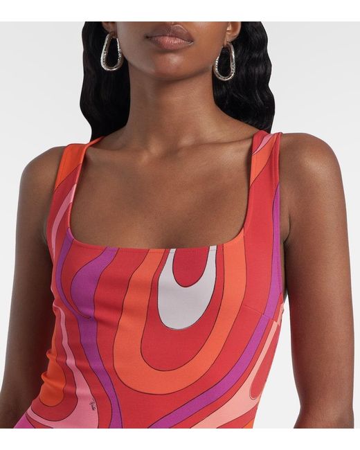 Emilio Pucci Red Iride Printed Minidress