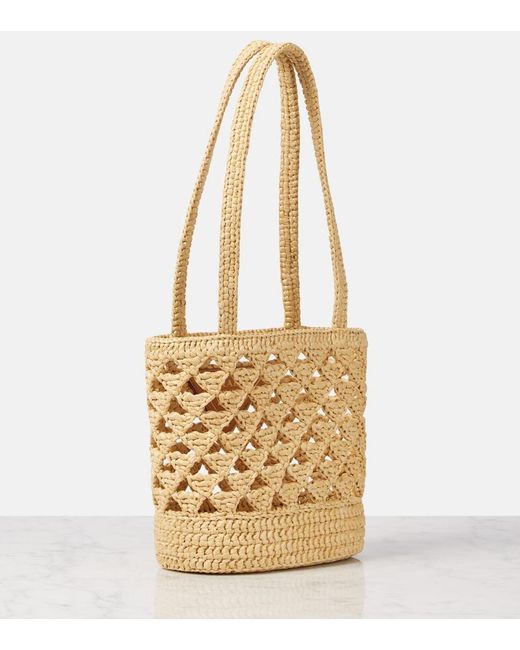Prada Metallic Tote Bag Mini Aus Haekelstrick