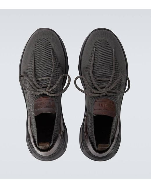 Zapatillas Shadow tejidas con piel Berluti de hombre de color Black