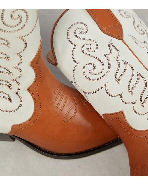 Isabel Marant Brown Duerto Embroidered Leather Boots