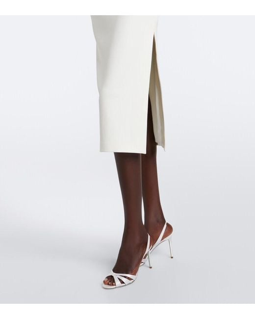 Safiyaa White Aerine Crepe Midi Dress